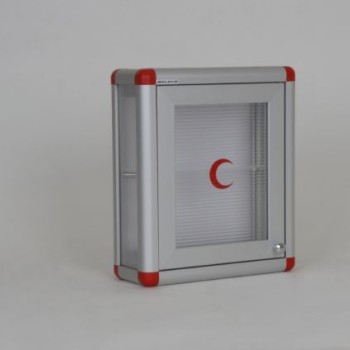 Ecza Dolabı Oval Formda Kırmızı Köşeli 