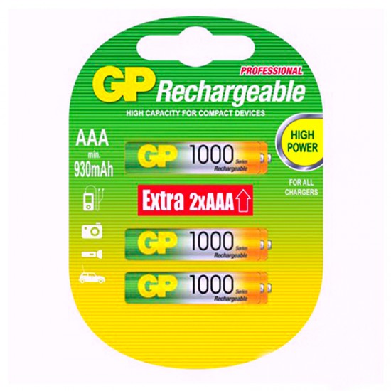 GP 1000 MA İnce Şerjlı Pil 6 LI Paket