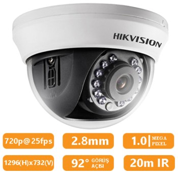 Haikon Ds-2Ce56C0T-Irmm 1Mp 2.8Mm Hd-Tvi Dome Kamera 