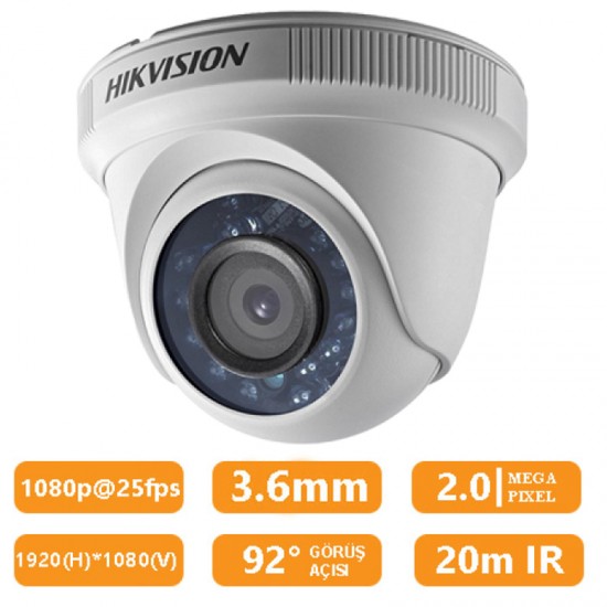 Haikon DS-2CE56D0T-IRP 2Mp 3.6Mm HD-TVI Dome Kamera