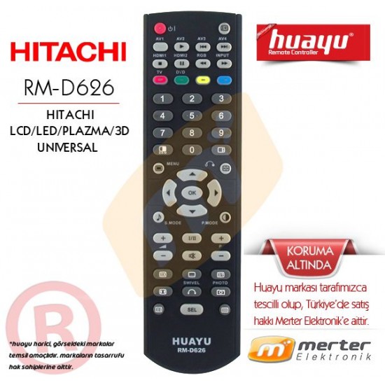 Hitachi Lcd-Led-Plazma Tv Kumandası Huayu RM-D626