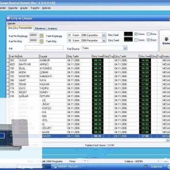Kartlı Personel Takip Paketi 