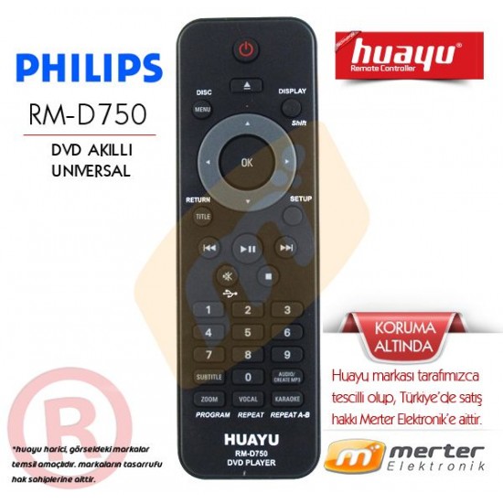 Philips DVD Universal Akıllı Kumanda Huayu RM-D750