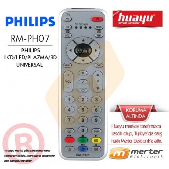 Philips Lcd-Led-Plazma Tv Kumandası Huayu RM-PH07