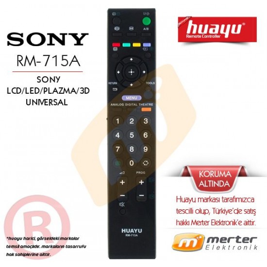 Sony Lcd-Led-Plazma Tv Kumandası Huayu RM-715A