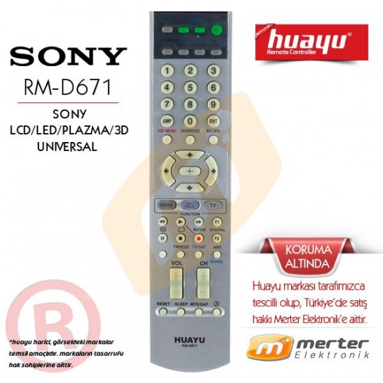 Sony Lcd-Led-Plazma Tv Kumandası Huayu RM-D671