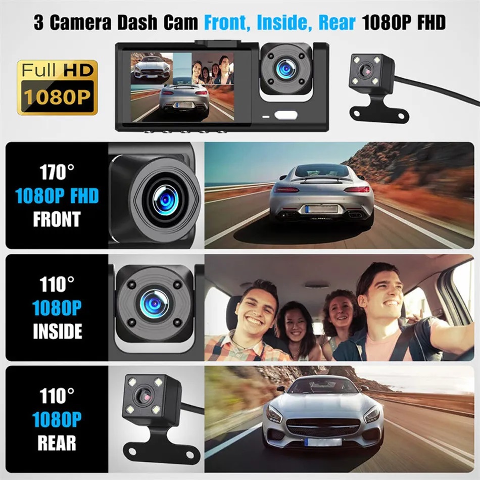3 yönlü araç içi kamera sistemi paketi